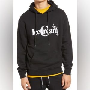 ICECREAM BILLIONAIRE BOYS CLUB MAX HOODIE BLACK WITH WHITE MENS SMALL NWOT